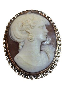 Antique Stunning 750 18kt Gold Wonderfully Carved Cameo Brooch/Pendant (A7771)